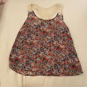 Floral lace sheer tank